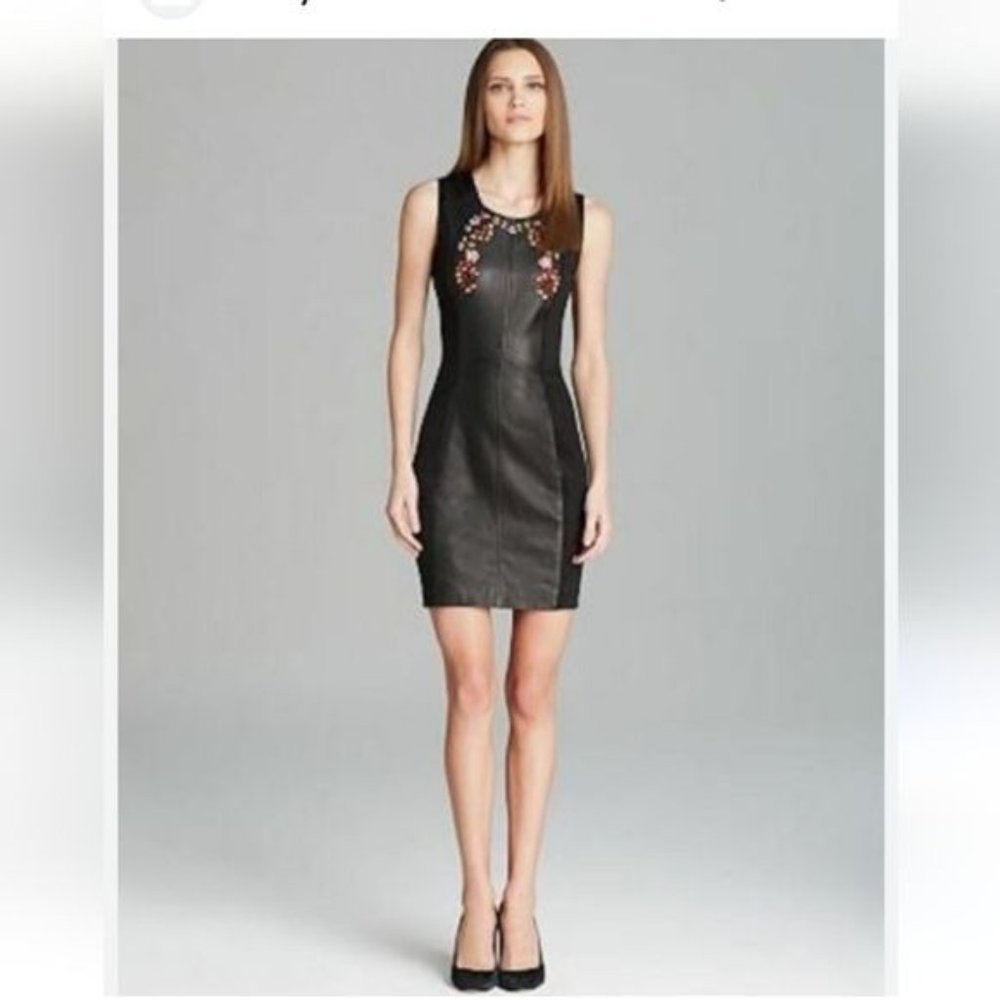 Rebecca Minkoff Maya Leather Trim Dress Size 6